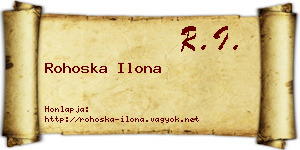 Rohoska Ilona névjegykártya